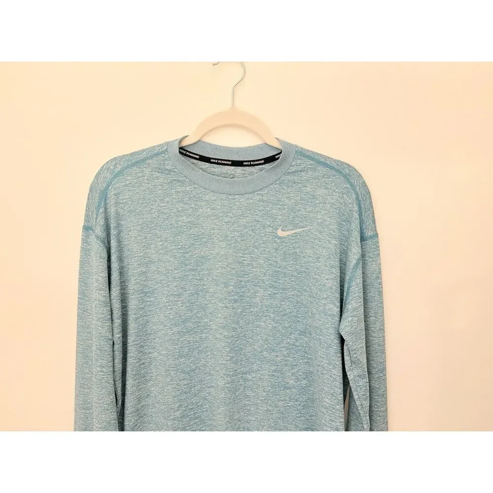 Nike Dry For Women’s Long Sleeve Teal Blue Shirt Size L Thumb Slit On Sleeves